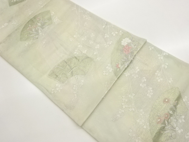 JAPANESE KIMONO / RO FABRIC / FLORAL PATTERNS WOVEN THE BASE FABRIC: F